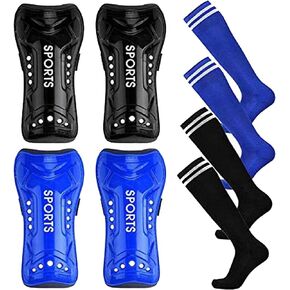 Shin Guards Soccer Football Shin Pads Protector Calf Protective Gear for 5-12 Old Kids, Teenagers, Boys, Girls