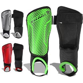 Vizari Matera Soccer Shin Guards - Lightweight & Durable Football Shin Pads with Ankle Protection - Impact Protection, Breathable Comfort - Adults & Kids Soccer Shin Guards with Adjustable Straps
