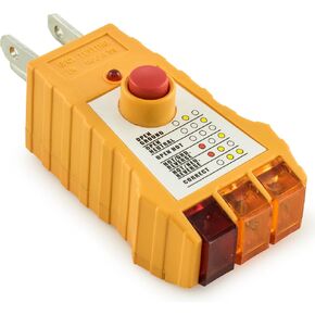 Bastex Socket Tester with GFCI Check. Receptacle Tester for Standard AC Outlets. Includes 7 Visual Indications and Wiring Legend. Automatic Electric Circuit Polarity Voltage Detector Breaker Finder in Saudi Arabia