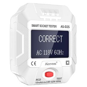 Outlet Tester Electrical GFCI Trip Tester Receptacle Detector with LCD Display, 3 Prong AC Voltage Socket Checker Detector Wiring Problems in Plain English