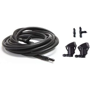 Front Windshield Washer Nozzles Kit for for Toyota 04-10 Sienna 05-12 Corolla 04-08 Solara 00-05 Tundra Replaces OEM # 85381-AE020 Washer Jet and Fluid Hose with Connector