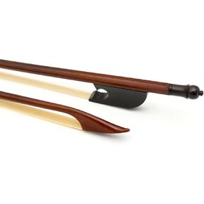 Brazilwood Violin Bow 4/4 Baroque Style bow with Ebony Frog Natural Black Horse Hair Straight (black hair)