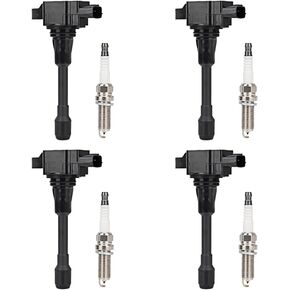 4 UF549 Ignition Coil Pack and 4 9029 Iridium Spark Plug Compatible with Nissan Altima Versa Sentra Rogue Cube QX60 NV200 2.5L 2.0L 1.8L 1.6L