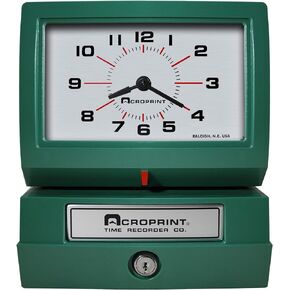 Acroprint Model 150ER3 Heavy Duty Automatic Time Recorder, Prints Day of The Week, Hour (0-23) and Hundredths Time Clock