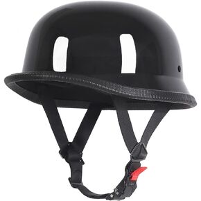 German Style Motorcycle Helmet, Thin Skull Cap Half Helmet for Adult Men Women, Novelty DOT Half Shell Helmet, Retro Half Face Helmet for Cruiser Scooter Chopper, DOT Approved