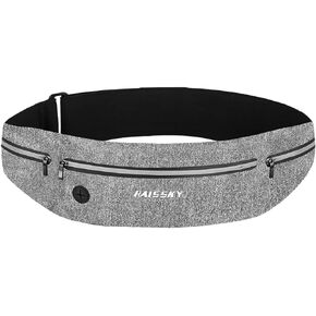 GUZACK Slim Running Belt for Phone 6.8'', Ultra Light Running Belts for Women/Men, Zipper Waterproof Running Waist Pack, Reflective Running Fanny Pack With 3 Separate pouch