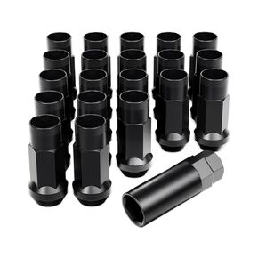 Orion Motor Tech 3/8"-24 Lug Nuts, ATV Cone Seat Lug Nuts 3/8x24 Thread Size Wheel Lug Nuts Compatible with Polaris Ranger 700 RZR 900xp 800 S 570 and More, Set of 16, Black