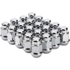 20PCS 1.4 inch 12x1.5 Closed End Bulge Acorn Black Lug Nuts - Cone Seat - 19mm Hex Wheel Lug Nut for Accord Civic Element HR-V Escape Sierra