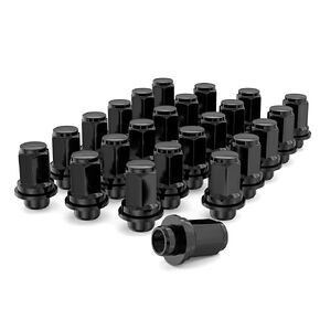24 قطعة M12x1.5 صواميل عروة سوداء، 13/16 سداسي 1.87 بوصة 47 مم طول صواميل عروة سوداء طراز تاكوما/4 عداء/SR5/TRD/FJ Cruiser/GX460، OEM + استبدال المصنع