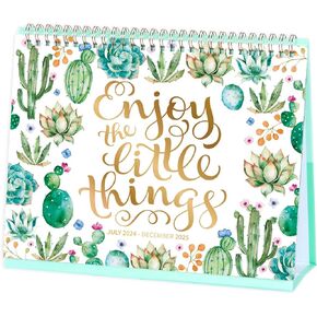 2024-2025 Desk Calendar - Desk Calendar 2024-2025 Standing Flip, July 2024 - Dec 2025, 10" x 8.3", Memo Pages, Desktop Calendar 2024-2025 with Strong Twin-Wire Binding & Blank Blocks