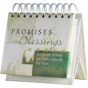 DaySpring - Promises & Blessings: Scriptures Verses for Every Day of the Year - Perpetual Calendar, 1.5" x 5.25" x 5.5" (16766)
