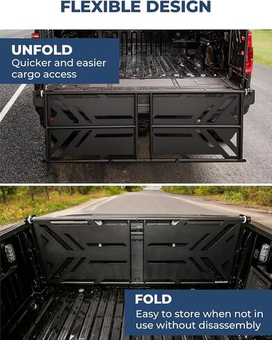 موسع سرير الشاحنة القابل للطي من ISSYAUTO متوافق مع موسع سرير الشاحنة Ford F150 2021-2024، موسع الباب الخلفي القابل للتخزين، لا يتطلب الحفر in Saudi Arabia