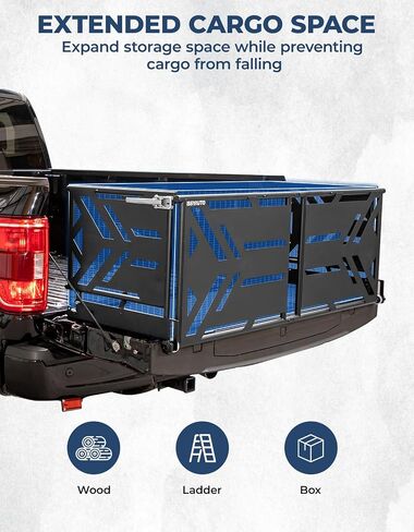 موسع سرير الشاحنة القابل للطي من ISSYAUTO متوافق مع موسع سرير الشاحنة Ford F150 2021-2024، موسع الباب الخلفي القابل للتخزين، لا يتطلب الحفر in Saudi Arabia