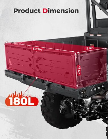 موسع سرير KEMIMOTO متوافق مع CFMOTO Uforce 1000/1000 XL 2019-2024، ملحق سرير UTV لغطاء السرير 1000 ملحق in Kuwait