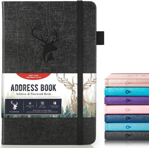 Address Book with Alphabetical Tabs，Hardcover Small Passwordbook，Phone Book Contact Book Large Print for Phone Numbers，Internet Website Logins，Address Books for Seniors 5"*7.6"-Pink in Saudi Arabia