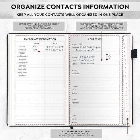Address Book with Alphabetical Tabs，Hardcover Small Passwordbook，Phone Book Contact Book Large Print for Phone Numbers，Internet Website Logins，Address Books for Seniors 5"*7.6"-Pink in Saudi Arabia