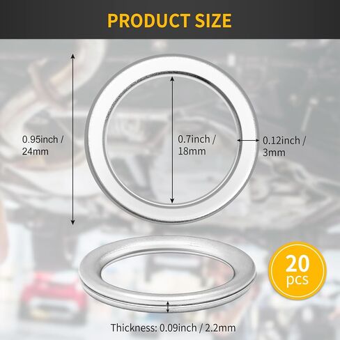 20 قطعة من Luxlead 20 قطعة M16 سدادة تصريف الزيت حشية سحق غسالة متوافقة مع Subaru Outback Legacy Impreza Forester BRZ XV Crosstrek، يستبدل 803916010 in Kuwait