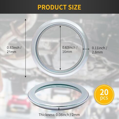 20 قطعة من Luxlead 20 قطعة M16 سدادة تصريف الزيت حشية سحق غسالة متوافقة مع Subaru Outback Legacy Impreza Forester BRZ XV Crosstrek، يستبدل 803916010 in Kuwait