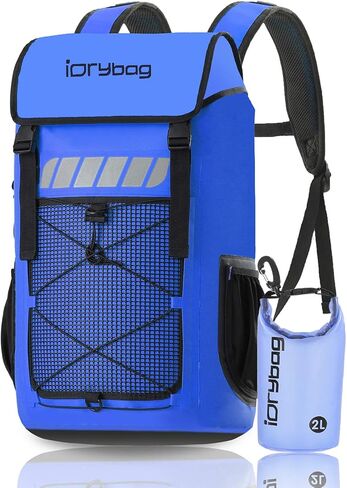 حقيبة ظهر مقاومة للماء من IDRYBAG للرجال، حقيبة ظهر عائمة وجافة مقاومة للماء 25 لتر/45 لتر، حقيبة ظهر جافة للأنشطة الخارجية والتجديف بالكاياك والتجديف وركوب القوارب والمشي لمسافات طويلة والتخييم in Kuwait