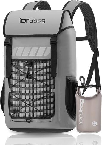 حقيبة ظهر مقاومة للماء من IDRYBAG للرجال، حقيبة ظهر عائمة وجافة مقاومة للماء 25 لتر/45 لتر، حقيبة ظهر جافة للأنشطة الخارجية والتجديف بالكاياك والتجديف وركوب القوارب والمشي لمسافات طويلة والتخييم in Kuwait