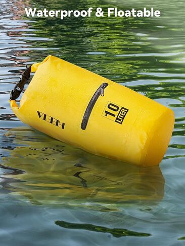 حقيبة HEETA الجافة المقاومة للماء مع جيب أمامي بسحاب للنساء والرجال، 5L/10L/20L/30L/40L حقيبة ظهر قابلة للطي خفيفة الوزن للتخزين الجاف للسفر والتجديف وركوب القوارب والتجديف والتخييم والمشي لمسافات طويلة والشاطئ in Kuwait