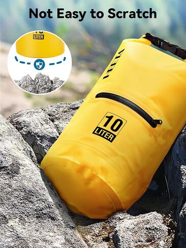 حقيبة HEETA الجافة المقاومة للماء مع جيب أمامي بسحاب للنساء والرجال، 5L/10L/20L/30L/40L حقيبة ظهر قابلة للطي خفيفة الوزن للتخزين الجاف للسفر والتجديف وركوب القوارب والتجديف والتخييم والمشي لمسافات طويلة والشاطئ in Kuwait