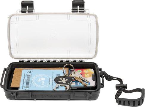 حقيبة تخزين صندوق جاف مقاوم للماء من geckobrands، متوسط، أسود - صندوق جاف محكم للماء للهاتف والمحفظة in Kuwait