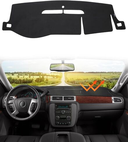 ISSYAUTO Dashboard Cover Mat Dash Cover Compatible with 2007-2014 Tahoe Suburban Yukon Sierra, 2007-2013 Silverado 1500 LTZ Avalanche Dash Board Cover in Saudi Arabia