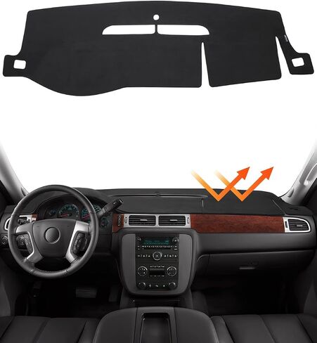 ISSYAUTO Dashboard Cover Mat Dash Cover Compatible with 2007-2014 Tahoe Suburban Yukon Sierra, 2007-2013 Silverado 1500 LTZ Avalanche Dash Board Cover in Saudi Arabia