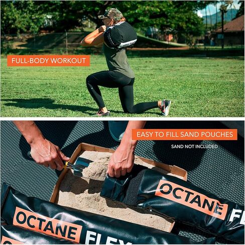 أكياس رمل قابلة للتعديل للياقة البدنية بوزن 75 رطلاً - مجموعة أكياس رمل للتمرين المنزلي مع 3 × أكياس حشو وملصق للتمرين - معدات أكياس رمل للتدريب مع مقابض للصالة الرياضية وكروس فيت بالولايات المتحدة الأمريكية (75) in Kuwait