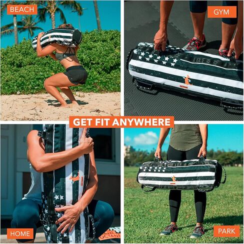 أكياس رمل قابلة للتعديل للياقة البدنية بوزن 75 رطلاً - مجموعة أكياس رمل للتمرين المنزلي مع 3 × أكياس حشو وملصق للتمرين - معدات أكياس رمل للتدريب مع مقابض للصالة الرياضية وكروس فيت بالولايات المتحدة الأمريكية (75) in Kuwait