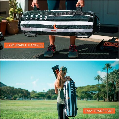 أكياس رمل قابلة للتعديل للياقة البدنية بوزن 75 رطلاً - مجموعة أكياس رمل للتمرين المنزلي مع 3 × أكياس حشو وملصق للتمرين - معدات أكياس رمل للتدريب مع مقابض للصالة الرياضية وكروس فيت بالولايات المتحدة الأمريكية (75) in Kuwait