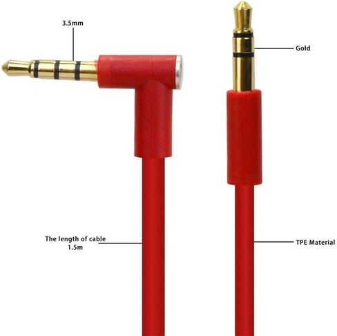 سلك كابل صوت بديل مع ميكروفون مدمج وتحكم في Beats من Dr Dre Headphones Solo Studio Pro Detox Wireless Mixr Executive Pill (وردي) in Saudi Arabia