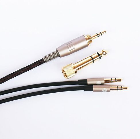 كابل بديل جديد من NEOMUSICIA متوافق مع سماعات الرأس Hifiman HE4XX وHE-400i (أحدث إصدار مع قابس 3.5 مم) 3.5 مم / 6.35 مم إلى سلك جاك ذكر مزدوج 3.5 مم 3 أمتار/9.9 قدم in Kuwait