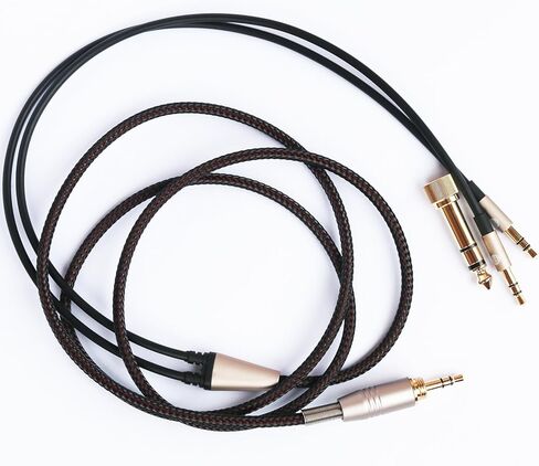 كابل بديل جديد من NEOMUSICIA متوافق مع سماعات الرأس Hifiman HE4XX وHE-400i (أحدث إصدار مع قابس 3.5 مم) 3.5 مم / 6.35 مم إلى سلك جاك ذكر مزدوج 3.5 مم 3 أمتار/9.9 قدم in Kuwait