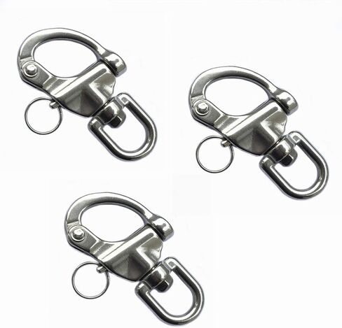 JCPLYNN 3 عبوات من القيد الدوار للعين سريع الفك وتزوير القارب الشراعي البحري 316 من الفولاذ المقاوم للصدأ للقوارب الشراعية Spinnaker Halyard in Kuwait