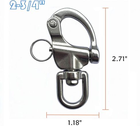 JCPLYNN 3 عبوات من القيد الدوار للعين سريع الفك وتزوير القارب الشراعي البحري 316 من الفولاذ المقاوم للصدأ للقوارب الشراعية Spinnaker Halyard in Kuwait