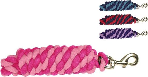 Derby Originals Pair of 2 10' Braided Cotton Lead Ropes with Brass Bolt Snap for Horses and Livestock in Saudi Arabia