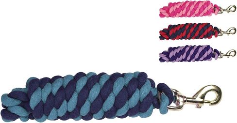 Derby Originals Pair of 2 10' Braided Cotton Lead Ropes with Brass Bolt Snap for Horses and Livestock in Saudi Arabia