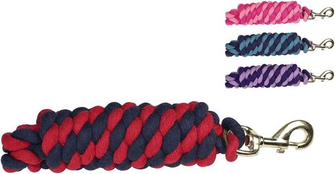 Derby Originals Pair of 2 10' Braided Cotton Lead Ropes with Brass Bolt Snap for Horses and Livestock in Saudi Arabia