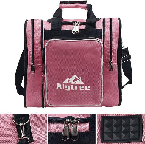 Non-Collapse Bowling Bag, Bowling Ball Bag with 2 Retractable Pockets, Adjustable Bowling Tote Bag with Padded Ball Holder Fit Bowling Bags 1 Ball and Shoes Up to Men Size 14 in Saudi Arabia