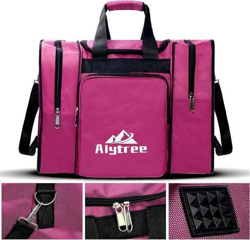 Non-Collapse Bowling Bag, Bowling Ball Bag with 2 Retractable Pockets, Adjustable Bowling Tote Bag with Padded Ball Holder Fit Bowling Bags 1 Ball and Shoes Up to Men Size 14 in Saudi Arabia