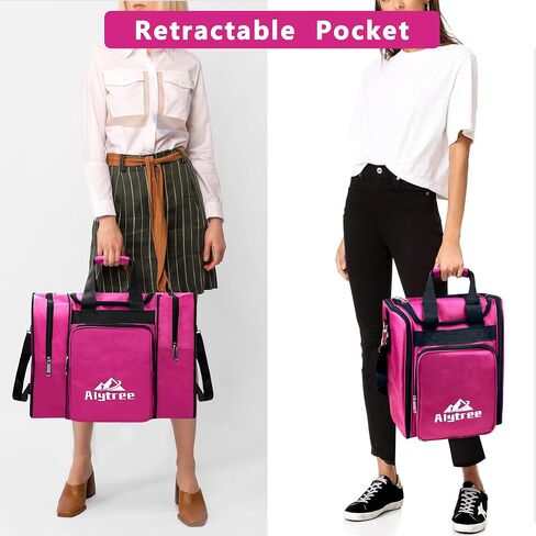 Non-Collapse Bowling Bag, Bowling Ball Bag with 2 Retractable Pockets, Adjustable Bowling Tote Bag with Padded Ball Holder Fit Bowling Bags 1 Ball and Shoes Up to Men Size 14 in Saudi Arabia