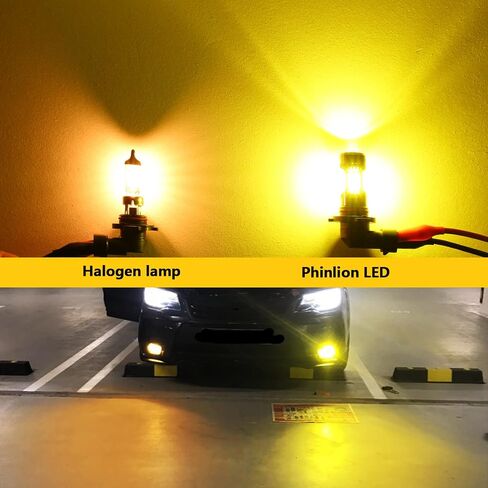 PHINLION H10 9145 مصابيح الضباب LED الصفراء 3400 لومن فائقة السطوع 3030 30-SMD رقائق PY20D مصابيح استبدال الهالوجين للسيارات والشاحنات وسيارات الدفع الرباعي in Saudi Arabia