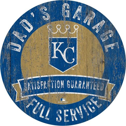 لافتة خشبية لجراج الأب من Fan Creations MLB Kansas City Royals مقاس 12 بوصة in Saudi Arabia
