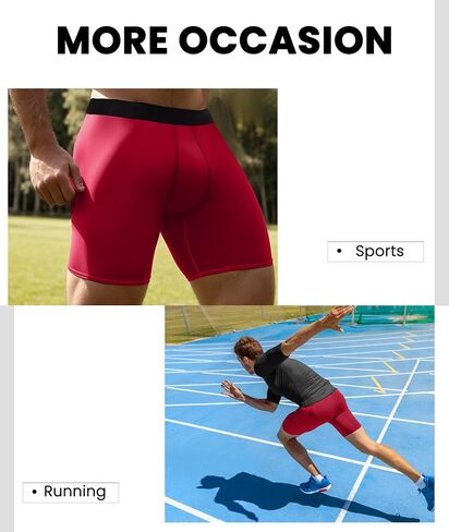 AENLLEY 6 Pack Workout Compression Shorts for Men - Spandex Athletic Running Baselayer Fitness Underwear in Saudi Arabia
