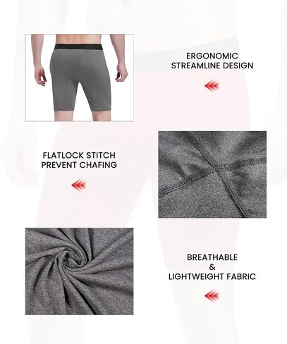 AENLLEY 6 Pack Workout Compression Shorts for Men - Spandex Athletic Running Baselayer Fitness Underwear in Saudi Arabia