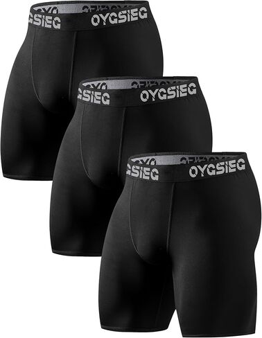 OYGSieg 3 قطع من السراويل الضاغطة للرجال من الألياف اللدنة ملابس داخلية رياضية للأداء، سراويل داخلية للتمرين in Saudi Arabia