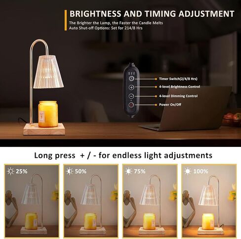 Candle Warmer Lamp, Electric Candle Warmer with Timer & Dimmer, Candle Lamp Warmer Compatible with Small & Large Candle, Candle Melter Top Melting for Scented Wax, Candle Holders for Home Decor in Saudi Arabia