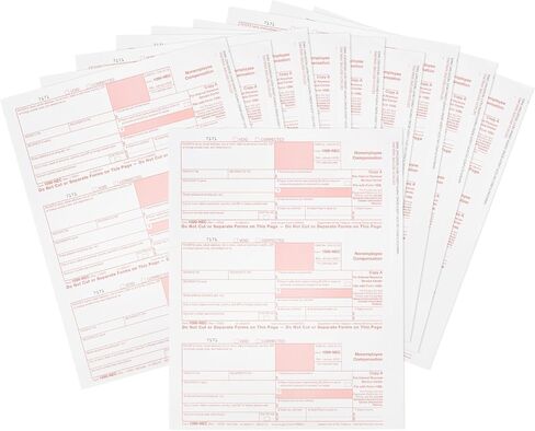 Blue Summit Supply 1099 NEC Copy A Forms، 2023، 50 حزمة، نماذج ضريبية جديدة للإبلاغ عن تعويضات غير الموظفين للمقاولين المستقلين، نسخة A فقط، 50 حزمة (17 ورقة، 3 نماذج لكل ورقة) in Saudi Arabia